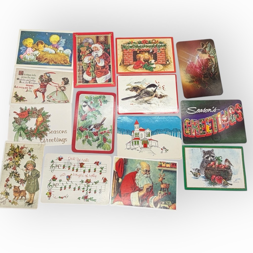 Postcard Lot of 14‎ Christmas Vintage 1980's Written On With Cancelled Stamps